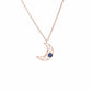 18K Gold-Plated Projection Moon Pendant Necklace with Personalized Hidden Photo/Text