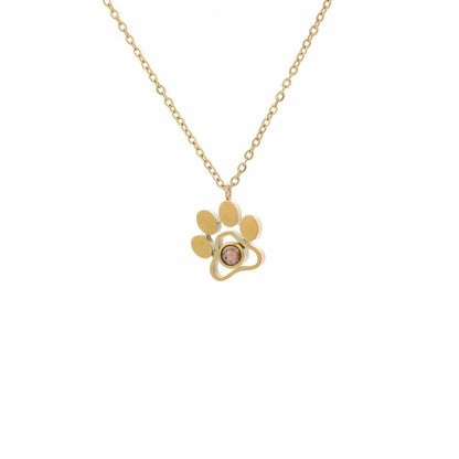 18K Gold-Plated Projection Claw Pendant Necklace with Personalized Hidden Photo/Text