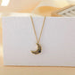 18K Gold-Plated Projection Moon Pendant Necklace with Personalized Hidden Photo/Text