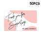 50PCS Small Business Thank You Cards Wedding Gift Card HK02 Design for Gratitude Expressions Business Stationery