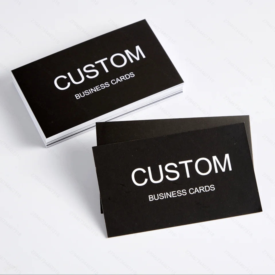 100pcs Customizable Cards, Personalized Business Cards with Acrylic Storage Box, Waterproof Thank You Invitations
