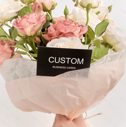 100pcs Customizable Cards, Personalized Business Cards with Acrylic Storage Box, Waterproof Thank You Invitations
