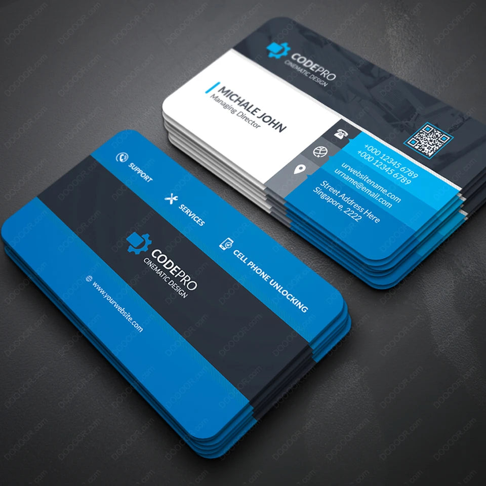 100PCS Custom Logo Business Cards – Double-Sided