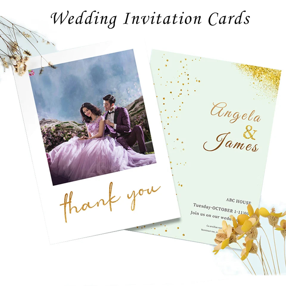 100pcs Custom Business Card Double Side Print Wedding Party Greeting Cards 300gsm Personalize Own Logo For Envelope Letters
