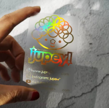 Customized luxury transparent plastic business cards, hot stamping, unique frosted PVC cards