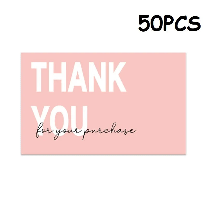 50PCS Small Business Thank You Cards Wedding Gift Card HK02 Design for Gratitude Expressions Business Stationery