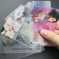 100pcs 9x5.1cm Frosted Transparent Plastic PVC Business Card with Golden Foil Hot Stamped Logo Text