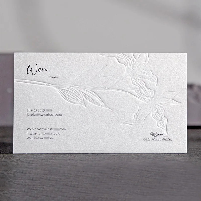 Custom business cards 3D cotton paper double-sided printing business cards Embossed logo printing paper cards Debossed logo