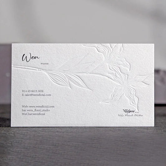 Custom business cards 3D cotton paper double-sided printing business cards Embossed logo printing paper cards Debossed logo