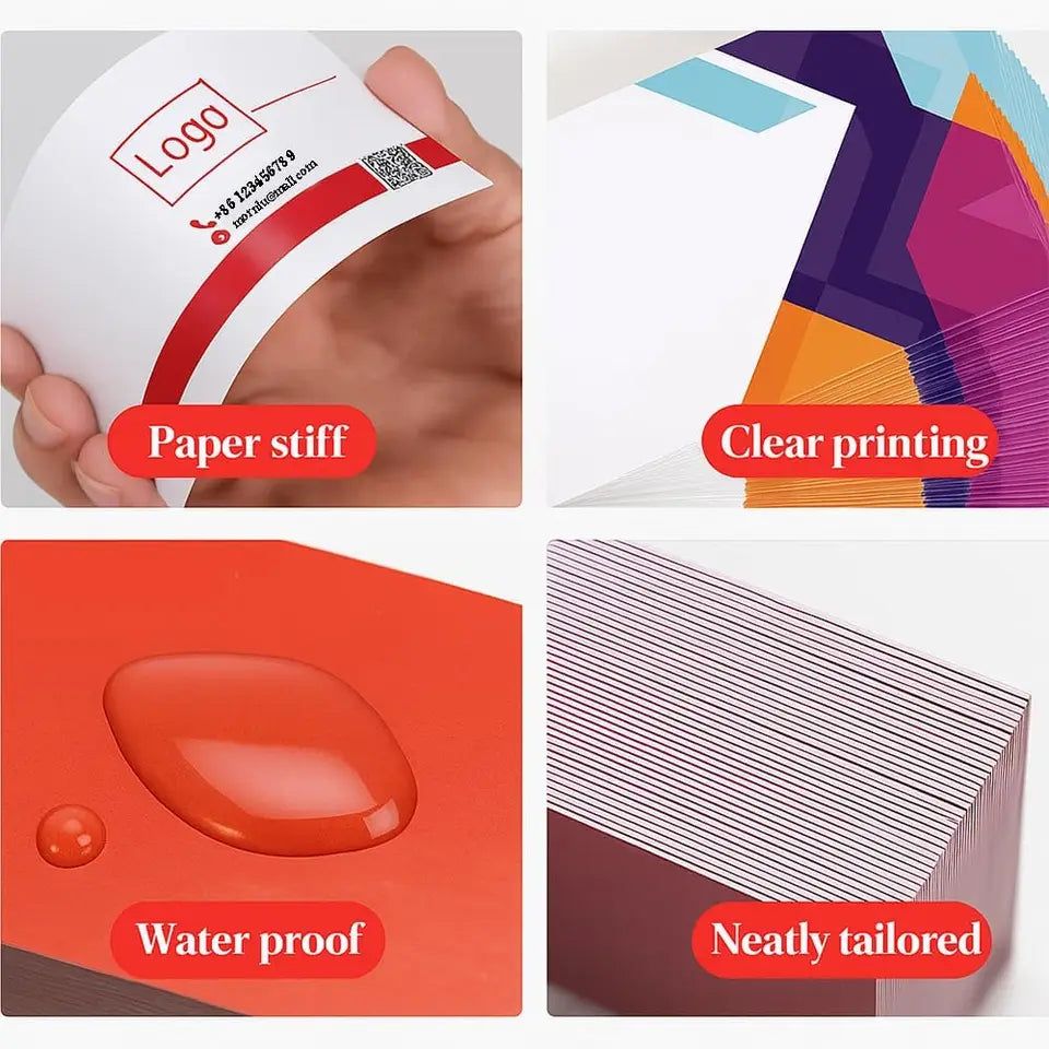 Custom Business Cards Add Photo/LOGO/Text Personalized Business Cards for Small Business 300gsm Matte Paper Front & Back Sides