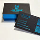 Custom Business Cards 3D Black Cards Hot Stamping Embossed Logo Blue Gold Foil Sliver Debossed logo With Logo 200pcs