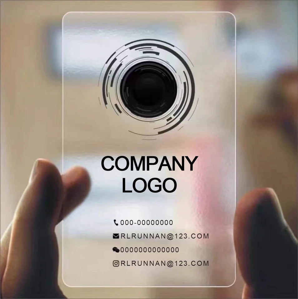 Custom Cards Transparent PVC Business Card Waterproof for Business Personalized Logo Round Corners 85.5*54mm PVC Business Card