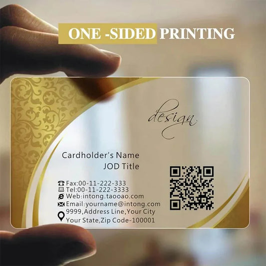 100PCS Custom Transparent PVC Business Card Colorful Printing Personalized LOGO Text Thank You Card Free DESIGN 0.38mm