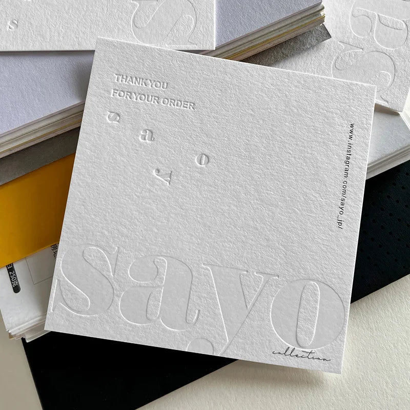 Custom business cards 3D cotton paper double-sided printing business cards Embossed logo printing paper cards Debossed logo