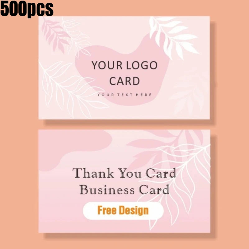 100pcs Custom Business Cards Double Sided Printing Personalized Logo Thank You Cards Wedding Invitation Gift Decorative Cards