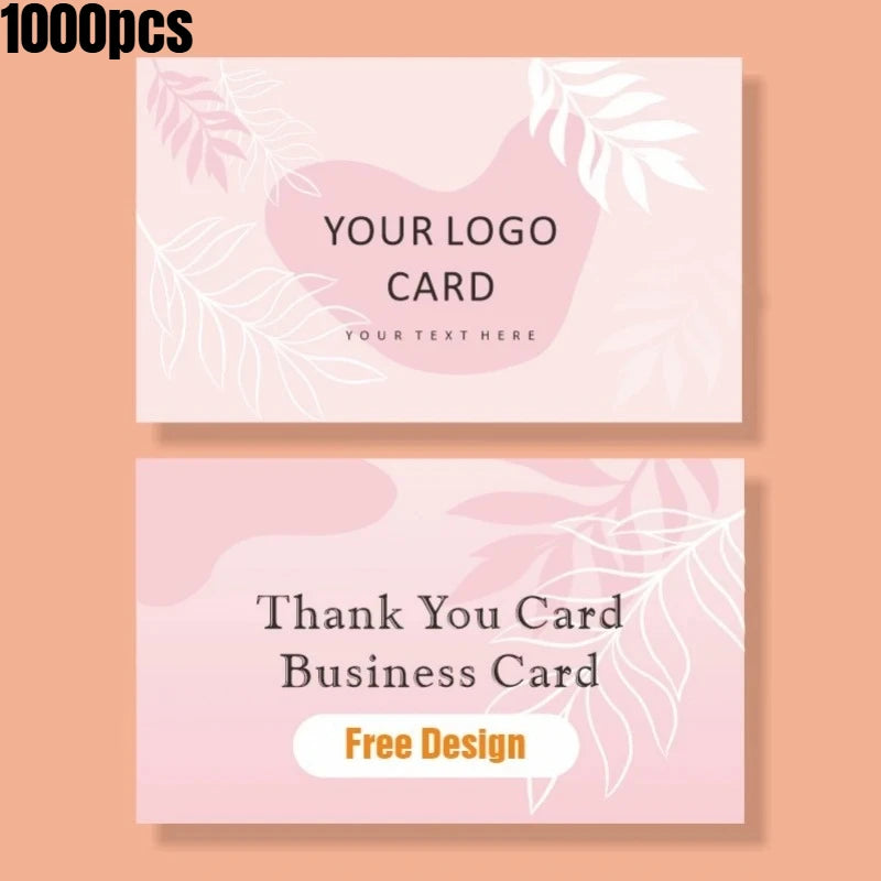 100pcs Custom Business Cards Double Sided Printing Personalized Logo Thank You Cards Wedding Invitation Gift Decorative Cards