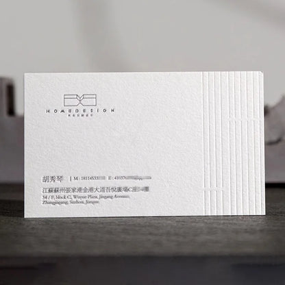 Custom business cards 3D cotton paper double-sided printing business cards Embossed logo printing paper cards Debossed logo