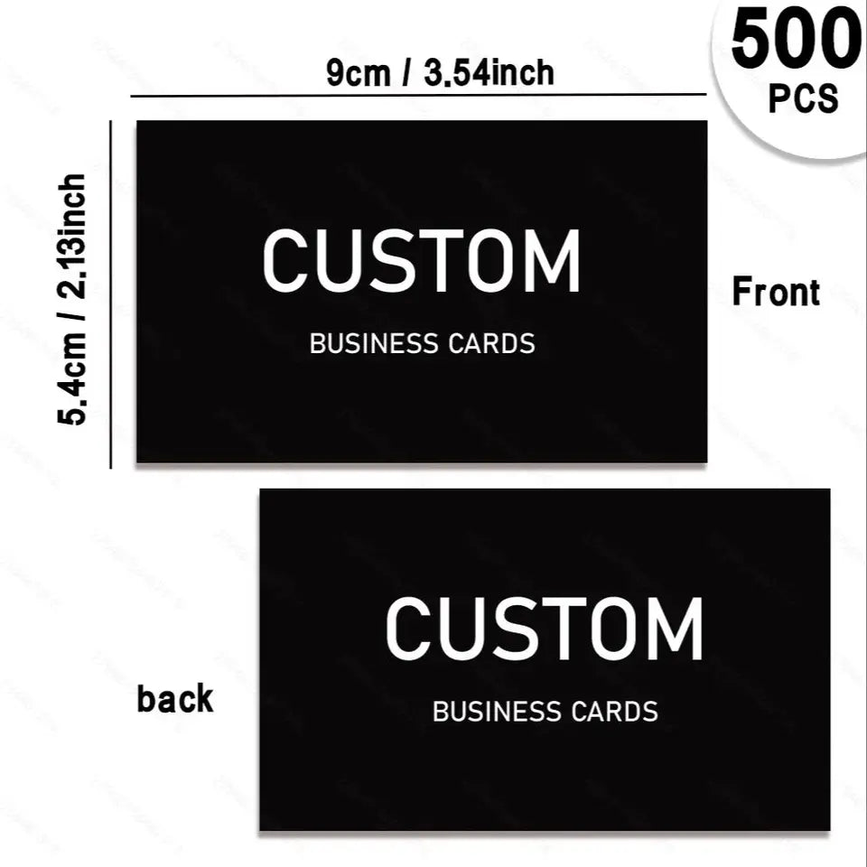 100pcs Customizable Cards, Personalized Business Cards with Acrylic Storage Box, Waterproof Thank You Invitations
