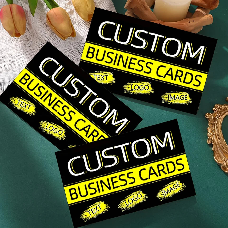 Customized business cards - Adopting the advanced matte finish, and customized thank-you cards are provided.