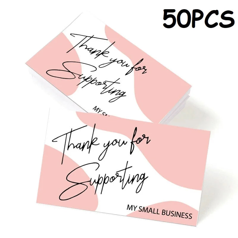 50PCS Small Business Thank You Cards Wedding Gift Card HK02 Design for Gratitude Expressions Business Stationery