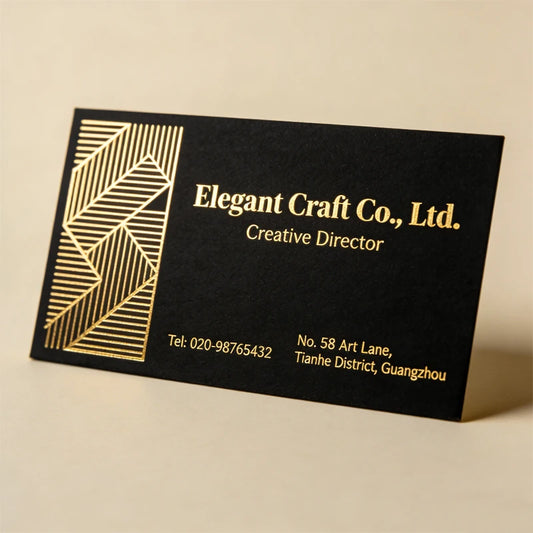 Customized black card, cotton paper, gold foil, high-end business card production, embossed business card