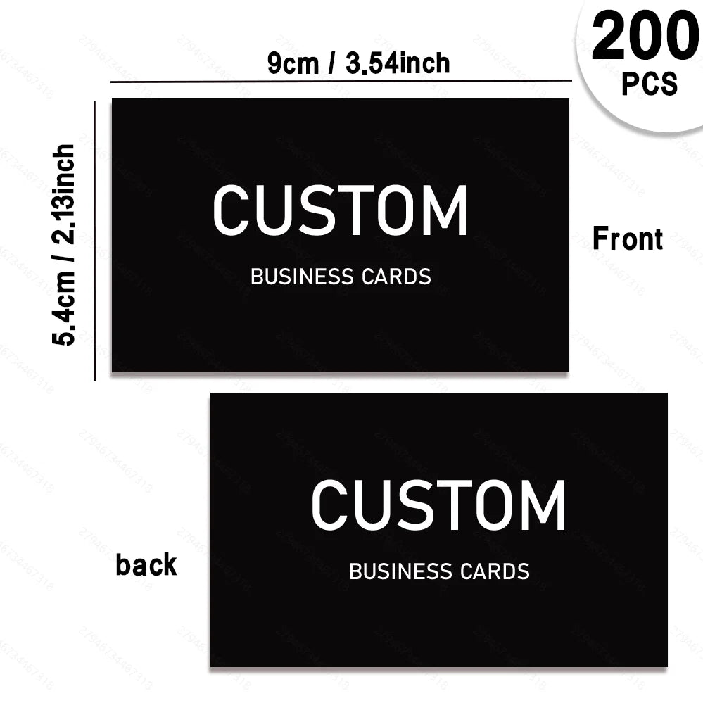 100pcs Customizable Cards, Personalized Business Cards with Acrylic Storage Box, Waterproof Thank You Invitations
