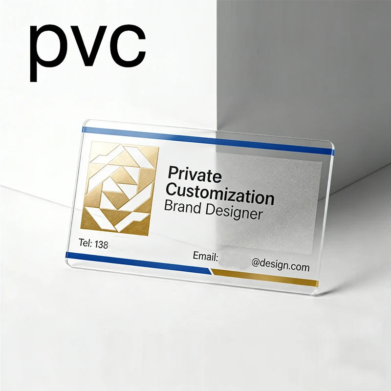 Custom PVC Transparent Business Cards Color Printing Foil Stamped Matte Texture Cards Personalized Custom Printing Business Card