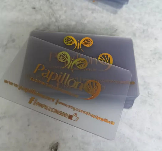 Customized luxury transparent plastic business cards, hot stamping, unique frosted PVC cards