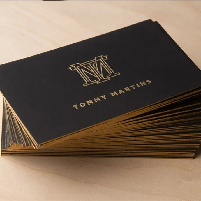 Customized black card, cotton paper, gold foil, high-end business card production, embossed business card