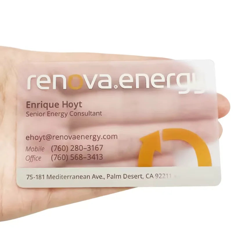 Customized luxury transparent plastic business cards, hot stamping, unique frosted PVC cards