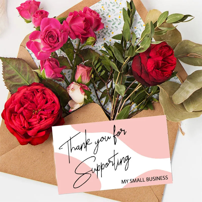 50PCS Small Business Thank You Cards Wedding Gift Card HK02 Design for Gratitude Expressions Business Stationery