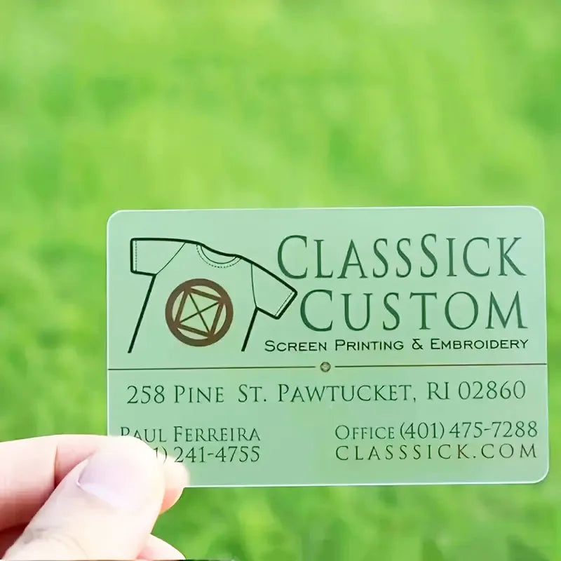 200pcs 500pcs Custom Transparent Pvc Card Plastic Identity Waterproof For Business Visit Round Corners One Side Add White Ink
