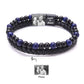 Personalized Men Photo Bracelets with Beads Custom 2 Name Engraved Magnet Bracelets