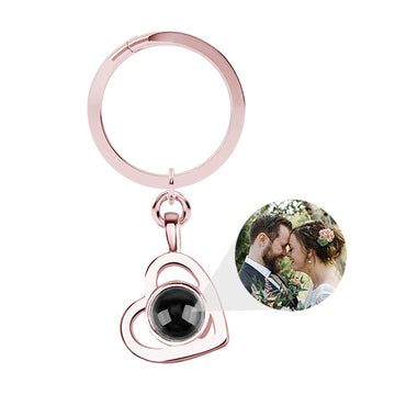 Personalized Photo Projection Keychain Custom Heart Photo Keyring Projection Keychain