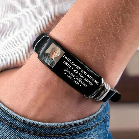 Memorial Personalized Custom Bracelet - Sympathy Gift For Family Members
