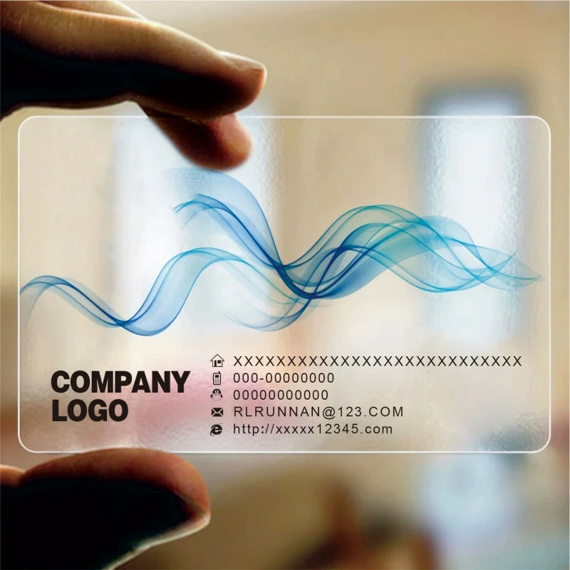 Custom Cards Transparent PVC Business Card Waterproof for Business Personalized Logo Round Corners 85.5*54mm PVC Business Card