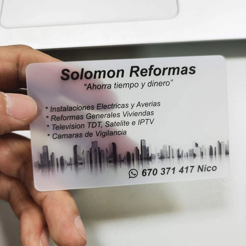 100-500PCS Custom Transparent PVC Business Card Colorful Printing Personalized LOGO Text Thank You Card Free DESIGN 0.38mm