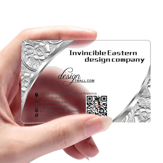 Custom PVC Transparent Business Cards Color Printing Foil Stamped Matte Texture Cards Personalized Custom Printing Business Card