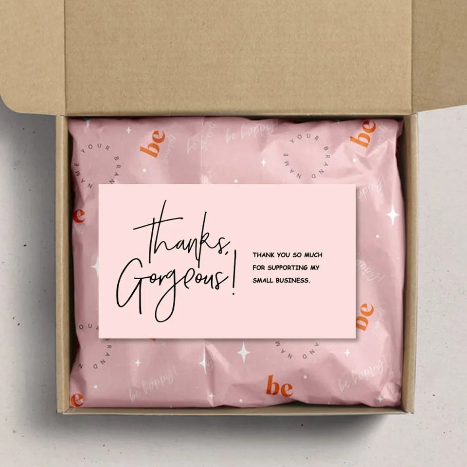 50PCS Small Business Thank You Cards Wedding Gift Card HK02 Design for Gratitude Expressions Business Stationery