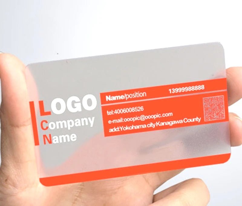 500PCS Transparent PVC Business Cards – Customizable, Durable & Eco-Friendly