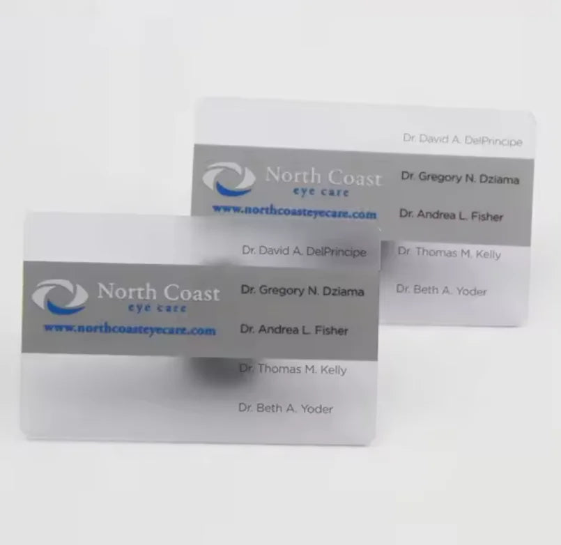 Customized luxury transparent plastic business cards, hot stamping, unique frosted PVC cards