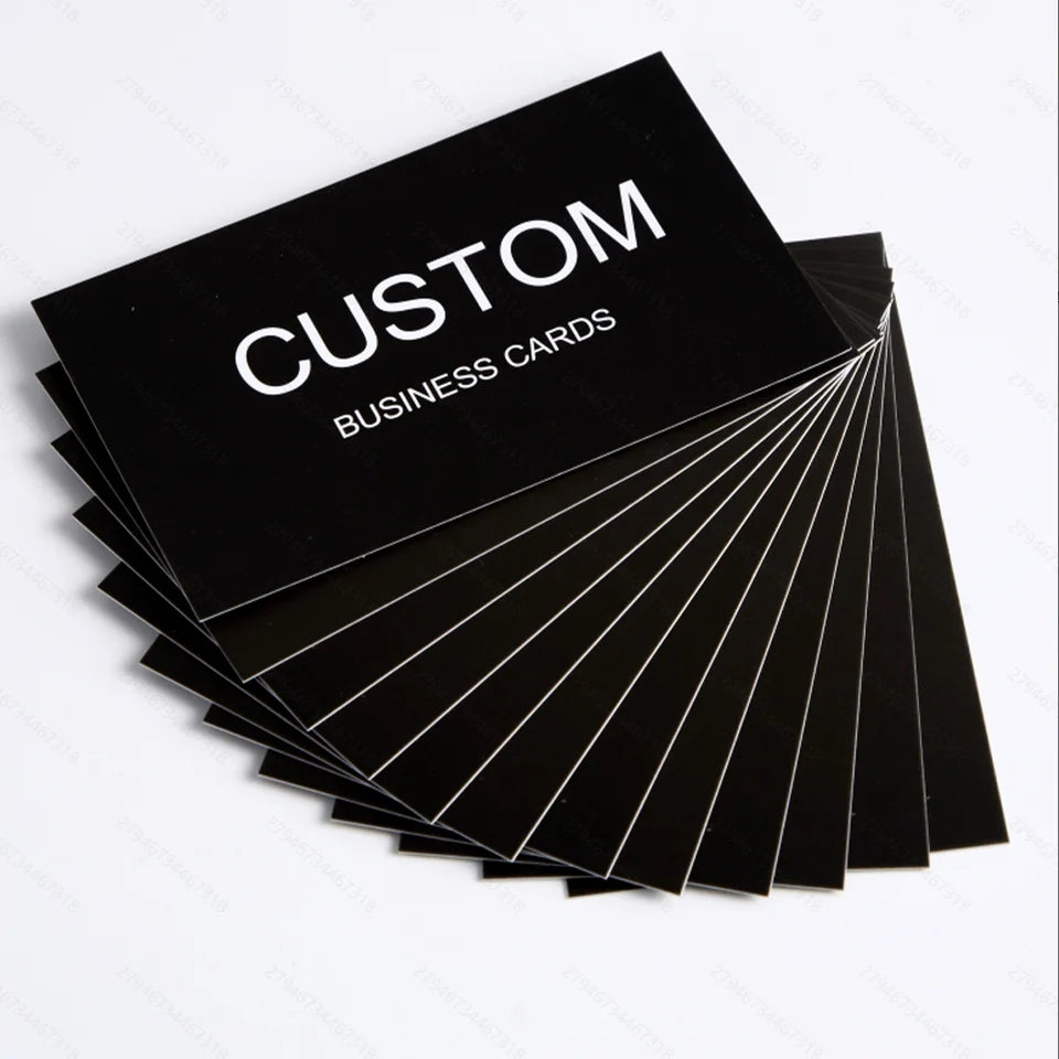 100pcs Customizable Cards, Personalized Business Cards with Acrylic Storage Box, Waterproof Thank You Invitations
