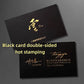 Customized High-End Black Gold Stamped Business Card Production with Creative Thickened Gold Embossed Special Paper Design
