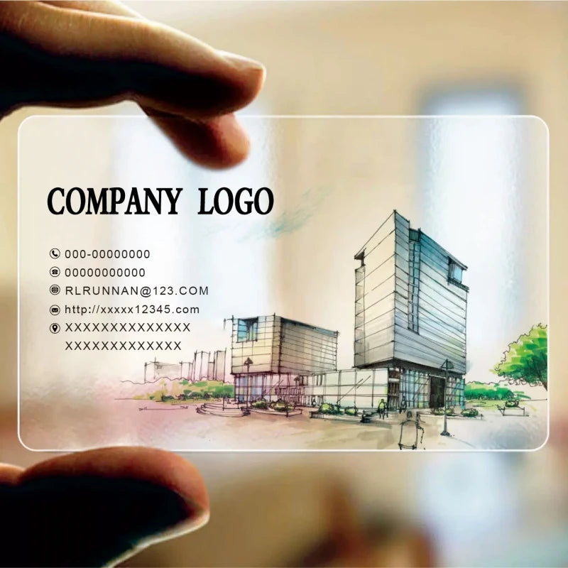 Custom Cards Transparent PVC Business Card Waterproof for Business Personalized Logo Round Corners 85.5*54mm PVC Business Card