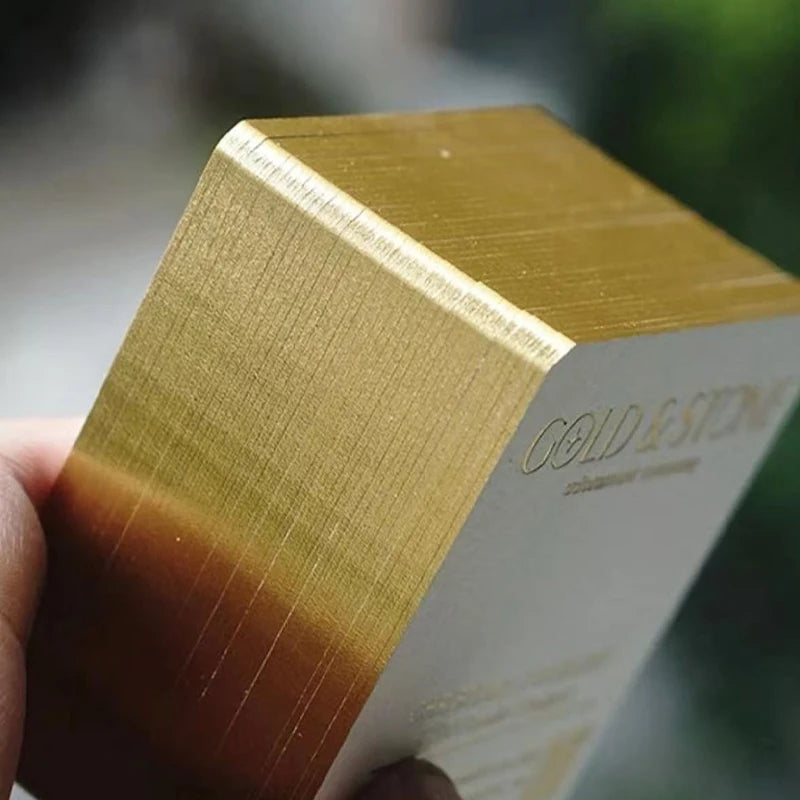 200PCS Customisable Colored Holographic Rainbow Gold Edge Business Card with Foil Logo Visiting Card in Cardboard Material