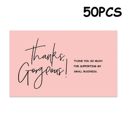 50PCS Small Business Thank You Cards Wedding Gift Card HK02 Design for Gratitude Expressions Business Stationery