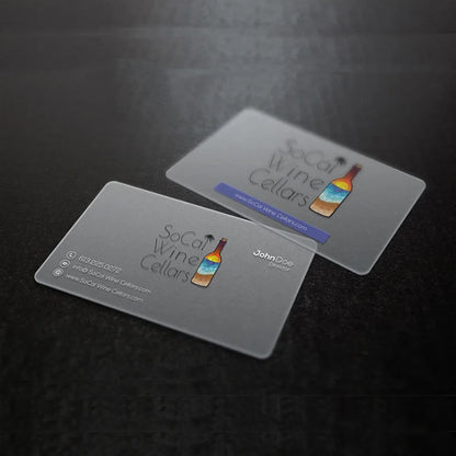 200pcs 500pcs Custom Translucent Business Cards PVC Print Plastic Identity Cards One Side Waterproof Round Corners Add White Ink