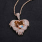 Iced Heart Locket Picture Pendant