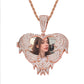 Iced Heart Locket Picture Pendant