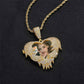 Iced Heart Locket Picture Pendant